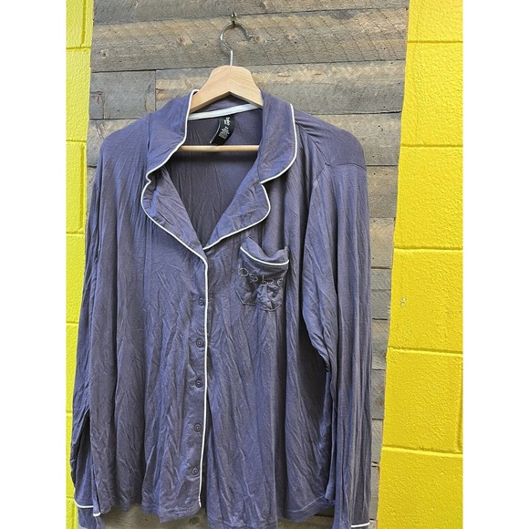 BEBE LILAC Piped Button Front Top Pajama Sleepwear 3X NWT - Picture 2 of 6